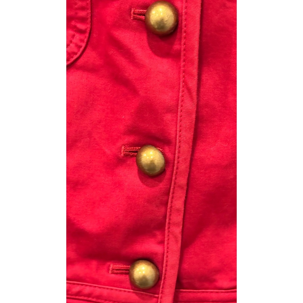 Talbots Womens Red Military Utility Jacket Stretch Cotton Button Front Size 4 - Picture 11 of 11